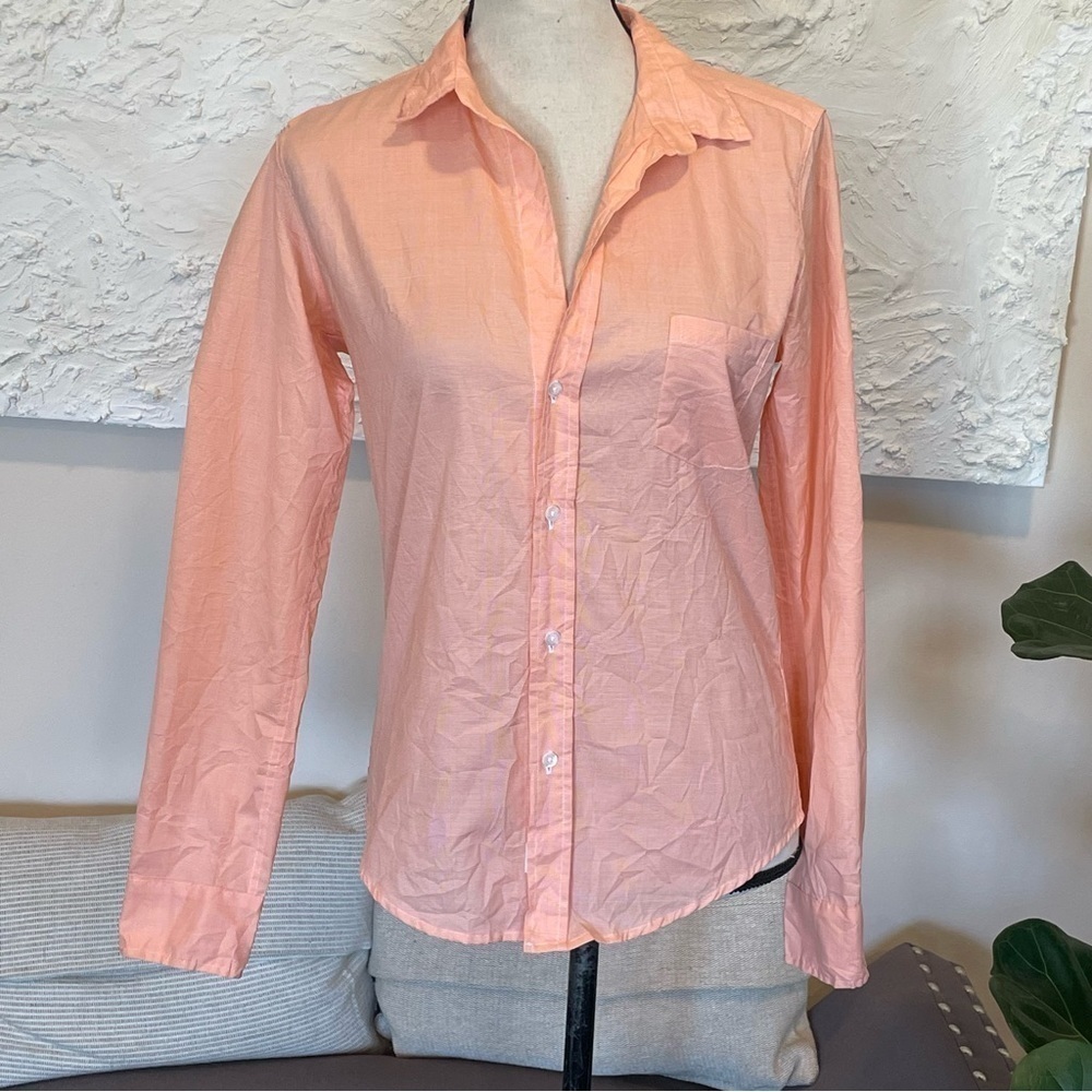 Frank & Eileen BARRY Women's Plaid Shirt Button Long Sleeve Woven in Italy Sz S